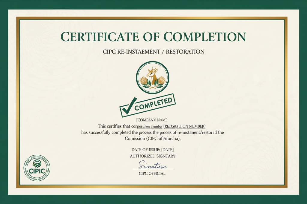 Restore your Business at CIPC (PTY or CC)  (24 to 48 Hours)