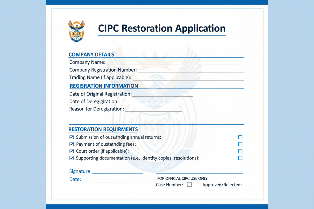 Restore your Business at CIPC (PTY or CC)  (24 to 48 Hours)